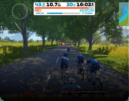 Zwift virtual cycling